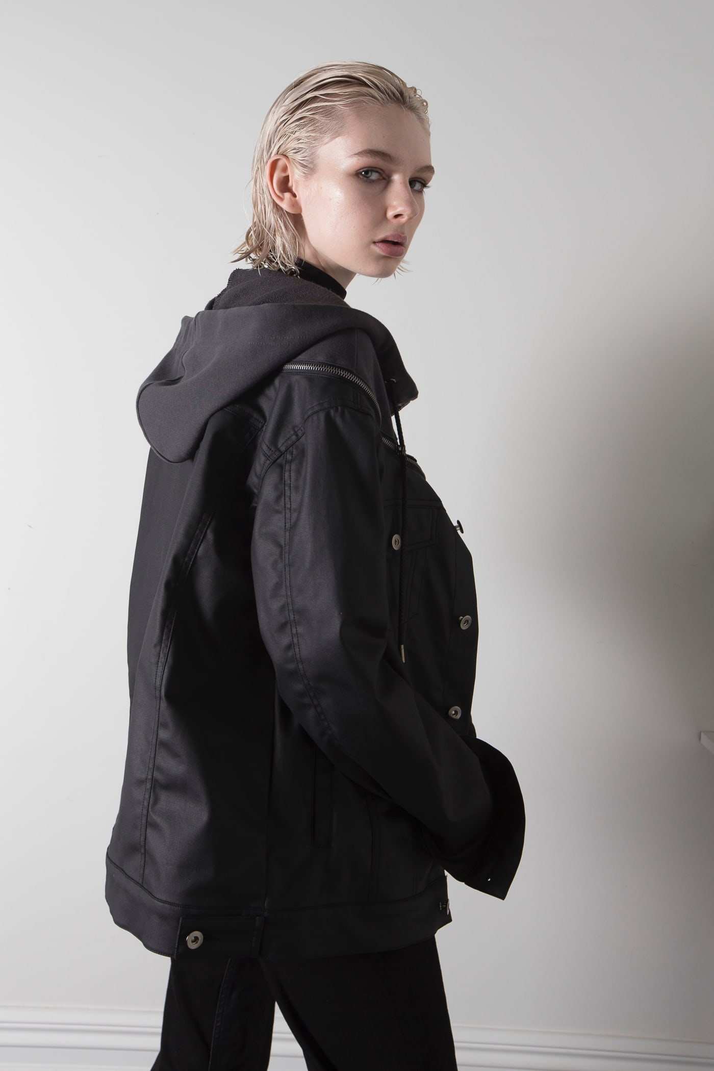 Waxed Trucker Jacket + Hood Notion