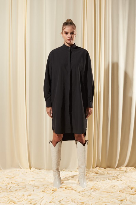 notion fashion.co.nz-ISBIM-Black-Oversized-Shirt-Dress